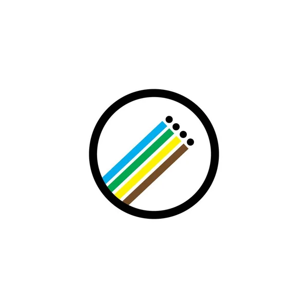 Ícone Design Logotipo Fibra Óptica Modelo Ilustração — Vetor de Stock