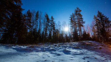 gece kış manzarası