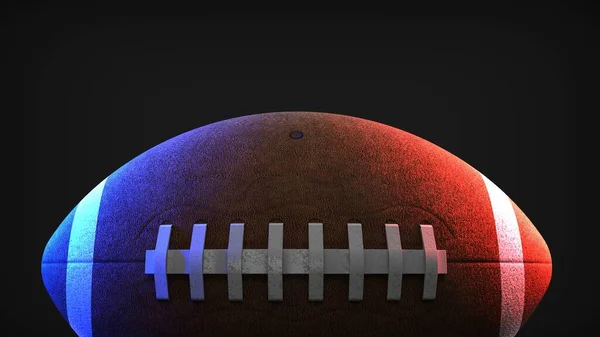 Rendering Pallone Football Americano Marrone Vista Frontale Superiore Illuminato Con — Foto Stock