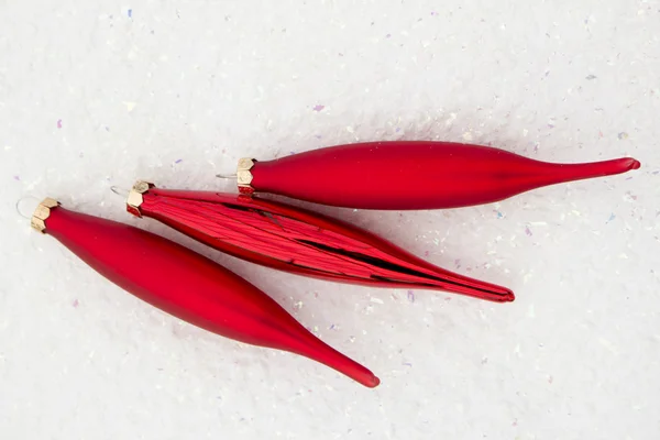 New Year's dressings red icicles — Stock Photo, Image