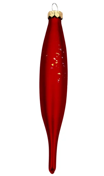 New Year's dressing a matte red icicle — Stock Photo, Image