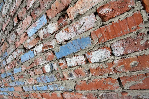 오래 된 붉은 벽돌 벽 패턴 질감의 배경. — 스톡 사진