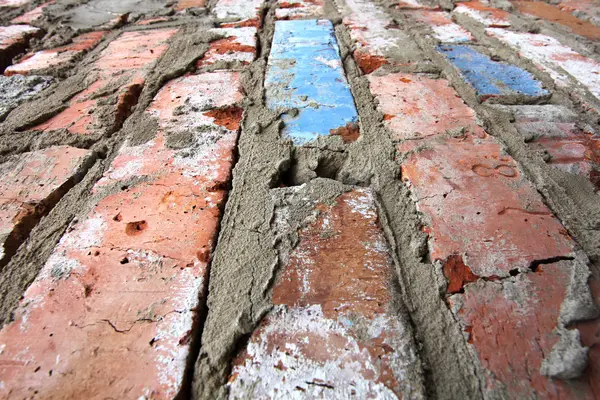 Achtergrond Van Oude Rode Bakstenen Muur Patroon Textuur Geweldig Voor — Stockfoto