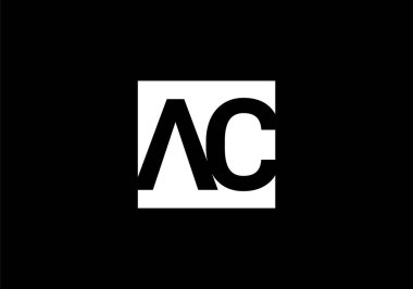 Harf AC yaratıcı modern logo tasarım vektör resmi