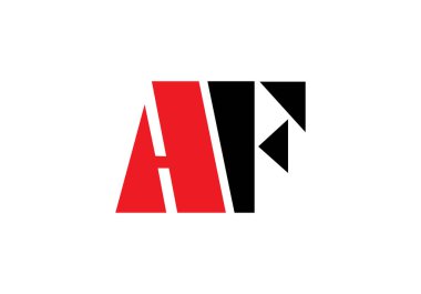 AF Latter logosu. AF Latte logo tasarım şablonu. Bu logo simgesi yaratıcı bir şekilde soyut şekilli anonim şirket.