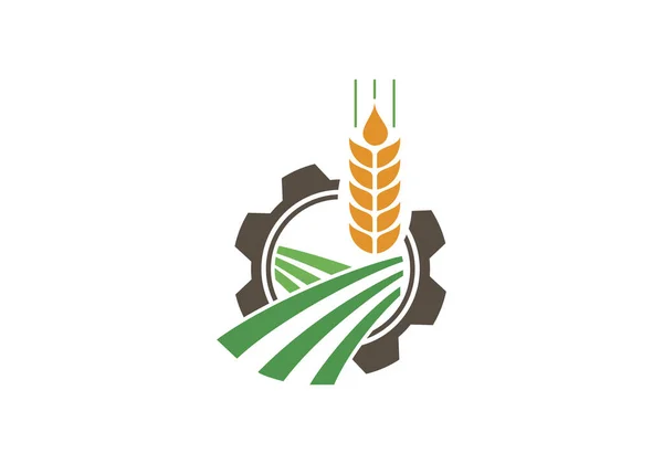 Modelo Projeto Logotipo Agricultura Este Ícone Logotipo Incorporar Com Forma —  Vetores de Stock