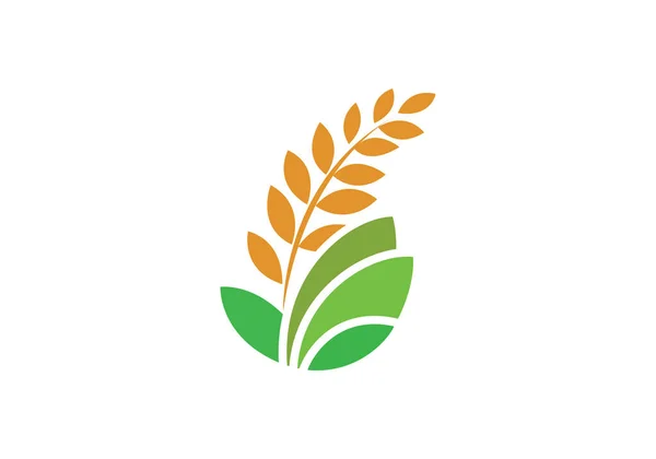 農業ロゴデザインテンプレート このロゴアイコンは抽象的な形を創造的な方法で組み込んでいます — ストックベクタ