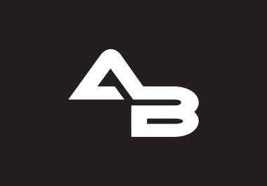 Yaratıcı modern iş tipografi vektör şablonlu ilk Ab Harfi Logosu. Yaratıcı Soyut Harf Ab Logosu Tasarımı