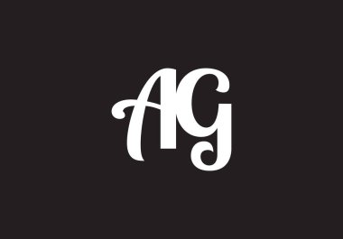 AG Harfi logosu. AG Letter logo tasarım şablonu. Bu logo simgesi yaratıcı bir şekilde soyut şekilli anonim şirket.