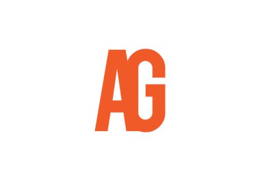 AG Harfi logosu. AG Letter logo tasarım şablonu. Bu logo simgesi yaratıcı bir şekilde soyut şekilli anonim şirket.