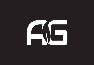 AG Harfi logosu. AG Letter logo tasarım şablonu. Bu logo simgesi yaratıcı bir şekilde soyut şekilli anonim şirket.