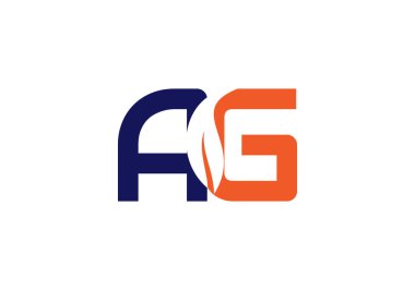 AG Harfi logosu. AG Letter logo tasarım şablonu. Bu logo simgesi yaratıcı bir şekilde soyut şekilli anonim şirket.