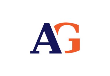 AG Harfi logosu. AG Letter logo tasarım şablonu. Bu logo simgesi yaratıcı bir şekilde soyut şekilli anonim şirket.
