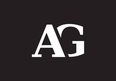 AG Harfi logosu. AG Letter logo tasarım şablonu. Bu logo simgesi yaratıcı bir şekilde soyut şekilli anonim şirket.