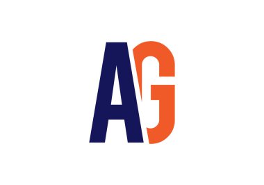 AG Harfi logosu. AG Letter logo tasarım şablonu. Bu logo simgesi yaratıcı bir şekilde soyut şekilli anonim şirket.