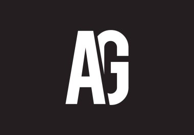 AG Harfi logosu. AG Letter logo tasarım şablonu. Bu logo simgesi yaratıcı bir şekilde soyut şekilli anonim şirket.