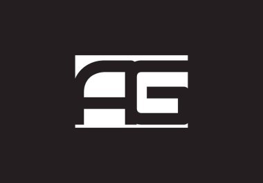 AG Harfi logosu. AG Letter logo tasarım şablonu. Bu logo simgesi yaratıcı bir şekilde soyut şekilli anonim şirket.