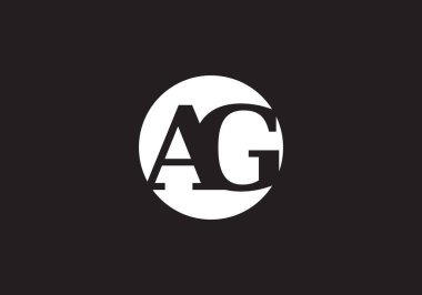 AG Harfi logosu. AG Letter logo tasarım şablonu. Bu logo simgesi yaratıcı bir şekilde soyut şekilli anonim şirket.