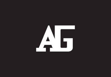 AG Harfi logosu. AG Letter logo tasarım şablonu. Bu logo simgesi yaratıcı bir şekilde soyut şekilli anonim şirket.