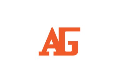AG Harfi logosu. AG Letter logo tasarım şablonu. Bu logo simgesi yaratıcı bir şekilde soyut şekilli anonim şirket.
