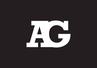 AG Harfi logosu. AG Letter logo tasarım şablonu. Bu logo simgesi yaratıcı bir şekilde soyut şekilli anonim şirket.