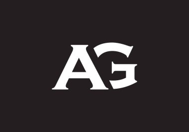 AG Harfi logosu. AG Letter logo tasarım şablonu. Bu logo simgesi yaratıcı bir şekilde soyut şekilli anonim şirket.