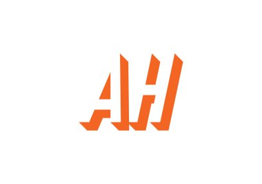 AH harfi logosu. Mektup logosu tasarım şablonu. Bu logo simgesi yaratıcı bir şekilde soyut şekilli anonim şirket.