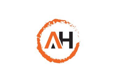 AH harfi logosu. Mektup logosu tasarım şablonu. Bu logo simgesi yaratıcı bir şekilde soyut şekilli anonim şirket.