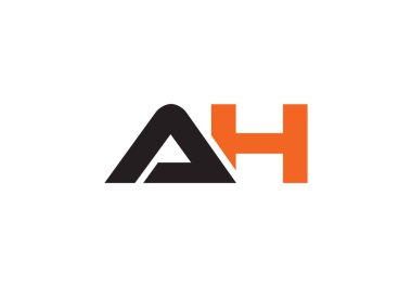AH harfi logosu. Mektup logosu tasarım şablonu. Bu logo simgesi yaratıcı bir şekilde soyut şekilli anonim şirket.