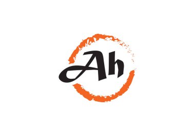 AH harfi logosu. Mektup logosu tasarım şablonu. Bu logo simgesi yaratıcı bir şekilde soyut şekilli anonim şirket.