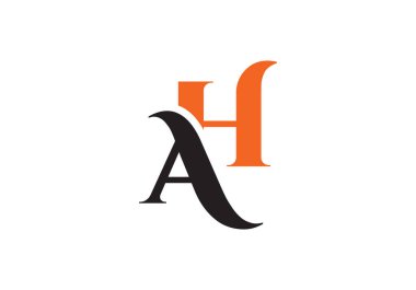 AH harfi logosu. Mektup logosu tasarım şablonu. Bu logo simgesi yaratıcı bir şekilde soyut şekilli anonim şirket.