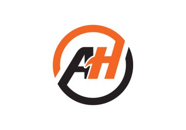 AH harfi logosu. Mektup logosu tasarım şablonu. Bu logo simgesi yaratıcı bir şekilde soyut şekilli anonim şirket.