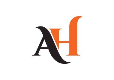 AH harfi logosu. Mektup logosu tasarım şablonu. Bu logo simgesi yaratıcı bir şekilde soyut şekilli anonim şirket.