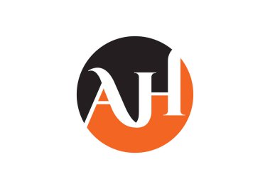 AH harfi logosu. Mektup logosu tasarım şablonu. Bu logo simgesi yaratıcı bir şekilde soyut şekilli anonim şirket.