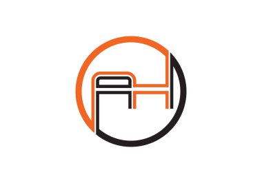 AH harfi logosu. Mektup logosu tasarım şablonu. Bu logo simgesi yaratıcı bir şekilde soyut şekilli anonim şirket.