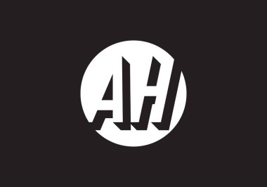 AH harfi logosu. Mektup logosu tasarım şablonu. Bu logo simgesi yaratıcı bir şekilde soyut şekilli anonim şirket.