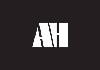 AH harfi logosu. Mektup logosu tasarım şablonu. Bu logo simgesi yaratıcı bir şekilde soyut şekilli anonim şirket.