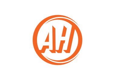 AH harfi logosu. Mektup logosu tasarım şablonu. Bu logo simgesi yaratıcı bir şekilde soyut şekilli anonim şirket.