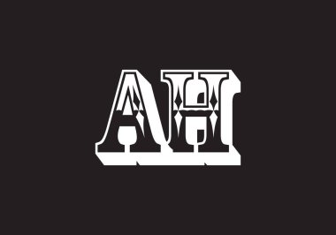 AH harfi logosu. Mektup logosu tasarım şablonu. Bu logo simgesi yaratıcı bir şekilde soyut şekilli anonim şirket.