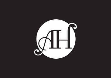 AH harfi logosu. Mektup logosu tasarım şablonu. Bu logo simgesi yaratıcı bir şekilde soyut şekilli anonim şirket.