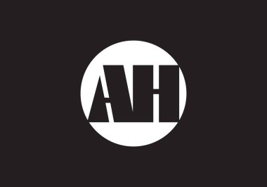 AH harfi logosu. Mektup logosu tasarım şablonu. Bu logo simgesi yaratıcı bir şekilde soyut şekilli anonim şirket.