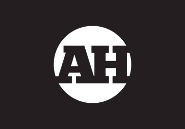 AH harfi logosu. Mektup logosu tasarım şablonu. Bu logo simgesi yaratıcı bir şekilde soyut şekilli anonim şirket.