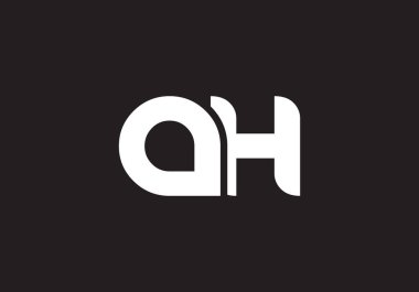AH harfi logosu. Mektup logosu tasarım şablonu. Bu logo simgesi yaratıcı bir şekilde soyut şekilli anonim şirket.
