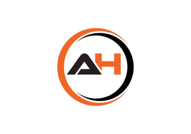 AH harfi logosu. Mektup logosu tasarım şablonu. Bu logo simgesi yaratıcı bir şekilde soyut şekilli anonim şirket.