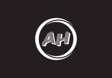 AH harfi logosu. Mektup logosu tasarım şablonu. Bu logo simgesi yaratıcı bir şekilde soyut şekilli anonim şirket.