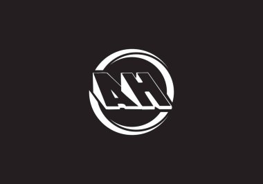 AH harfi logosu. Mektup logosu tasarım şablonu. Bu logo simgesi yaratıcı bir şekilde soyut şekilli anonim şirket.