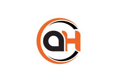 AH harfi logosu. Mektup logosu tasarım şablonu. Bu logo simgesi yaratıcı bir şekilde soyut şekilli anonim şirket.