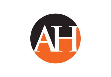 AH harfi logosu. Mektup logosu tasarım şablonu. Bu logo simgesi yaratıcı bir şekilde soyut şekilli anonim şirket.