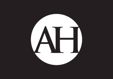 AH harfi logosu. Mektup logosu tasarım şablonu. Bu logo simgesi yaratıcı bir şekilde soyut şekilli anonim şirket.