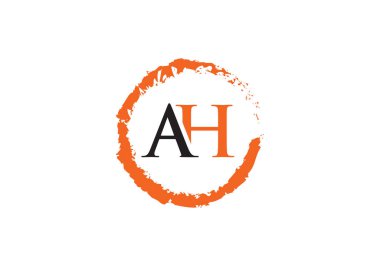 AH harfi logosu. Mektup logosu tasarım şablonu. Bu logo simgesi yaratıcı bir şekilde soyut şekilli anonim şirket.